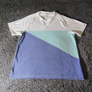 Rhone‎ T Shirt Mens XL Delta Pique Mesh Notch Neck Tee GoldFusion Anti Odor